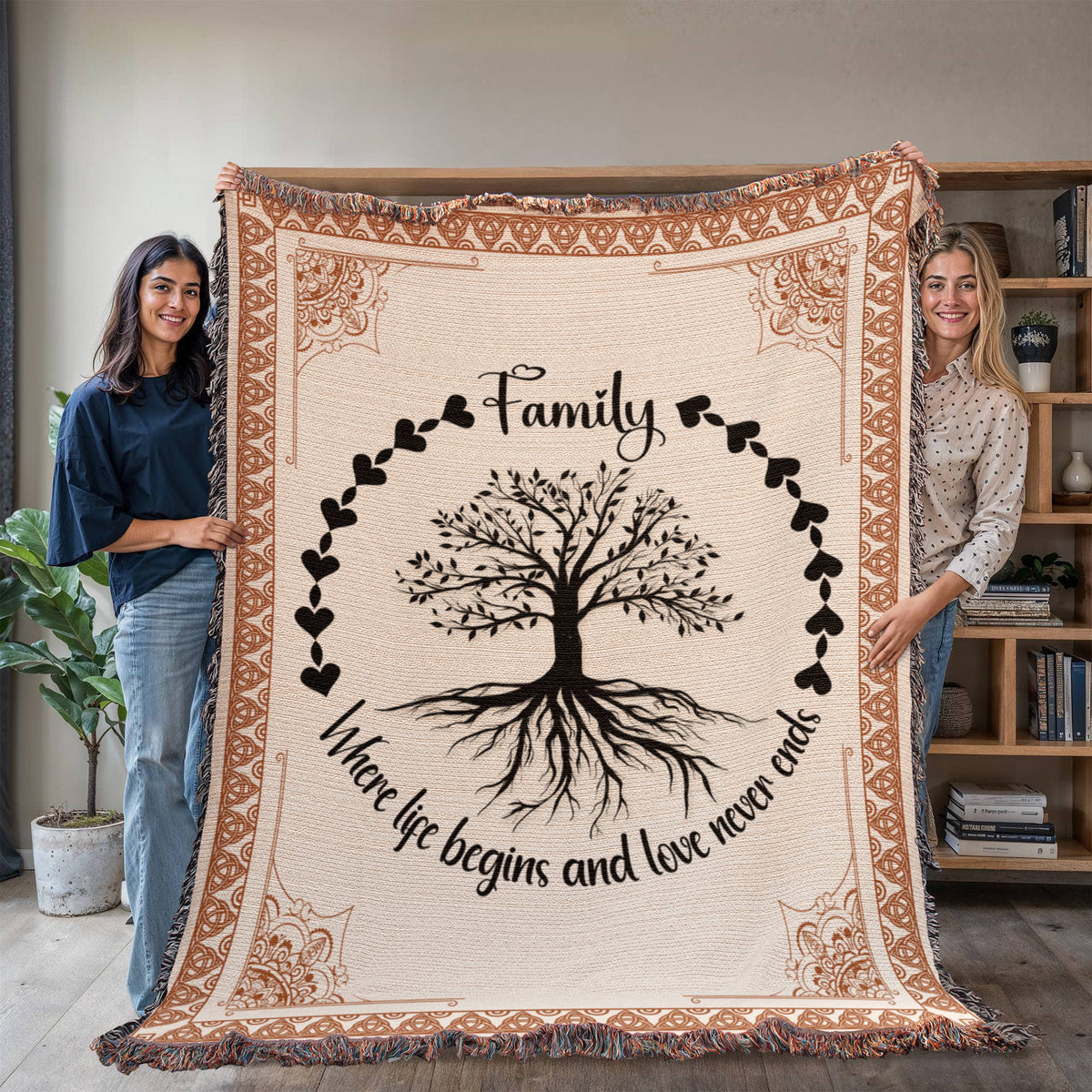 Family Roots, Celtic Tree Woven Blanket